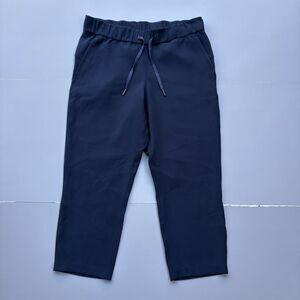 Lululemon On The Fly Crop Woven  Jogger Travel Pants Blue Elastic Waist Pull On